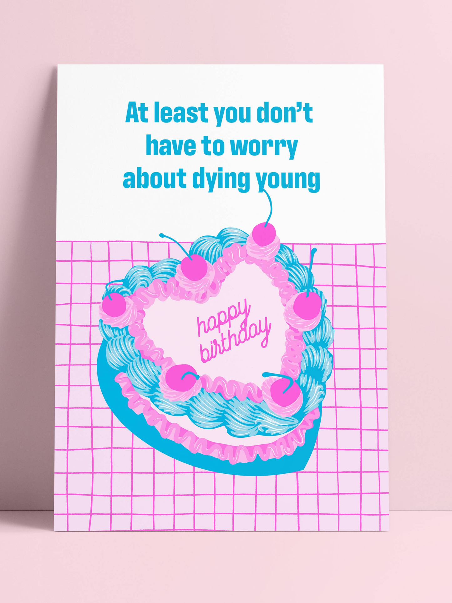 Retro Cake Happy Birthday Postcard - Karte