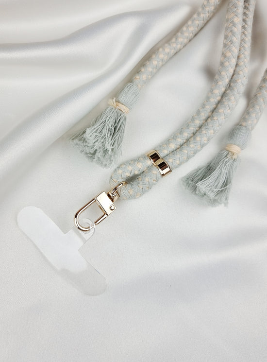 Phone Necklace Dusty Grey Tassel