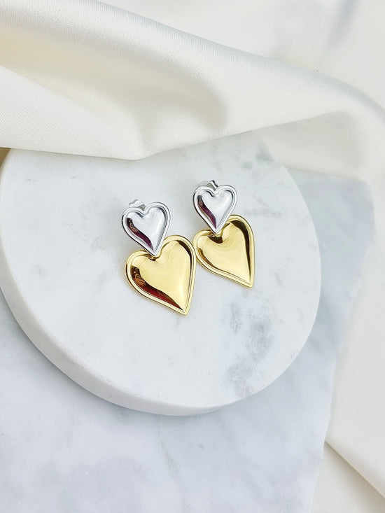Mixed Metal Statement Hearts