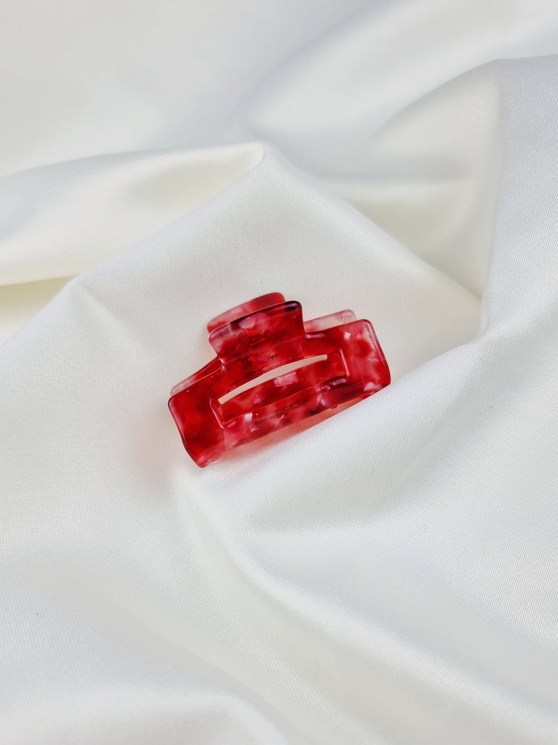 Mini Edged Haarklammer - Red - SPANGE