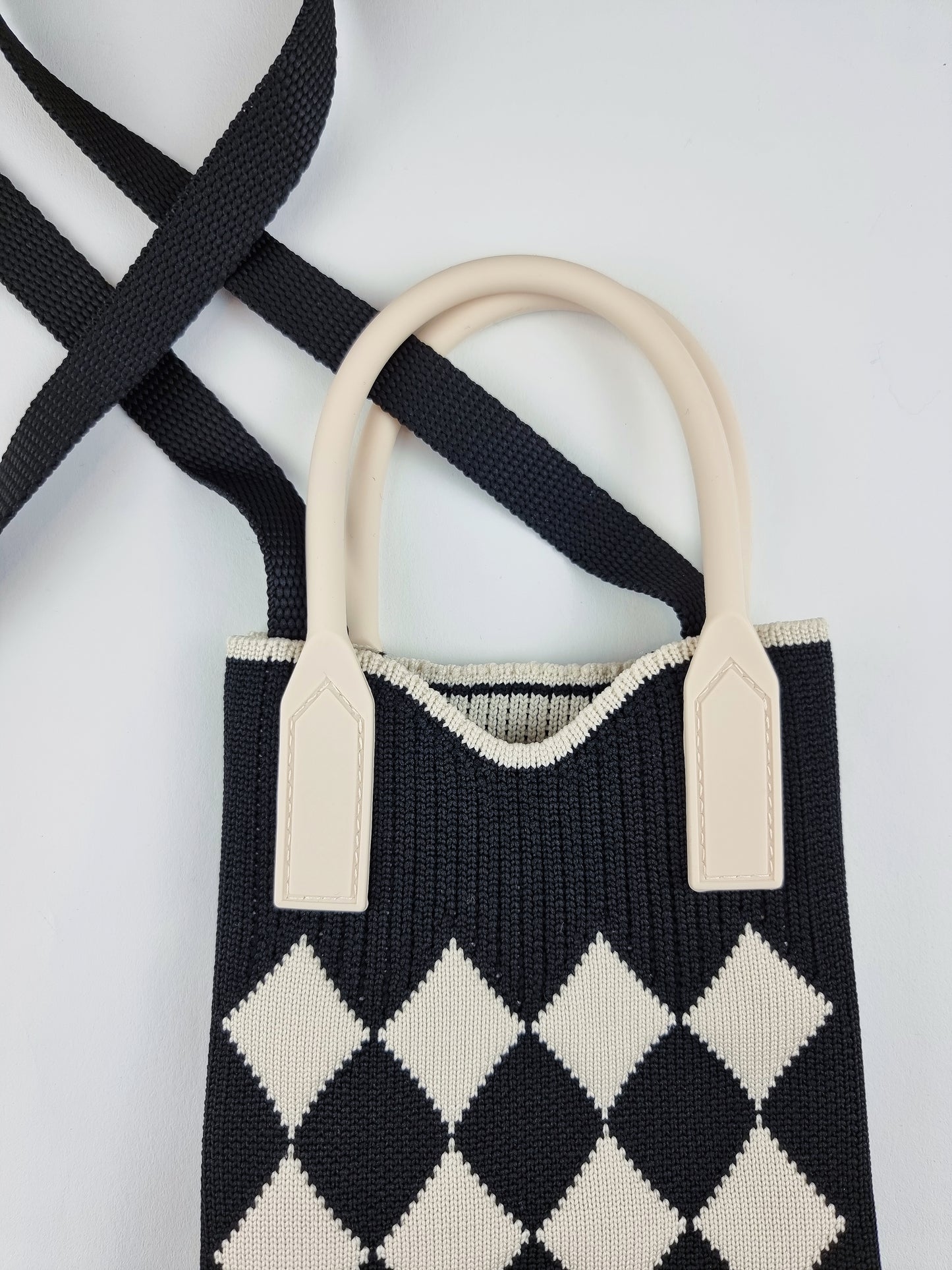 Mini Checked Knit Bag