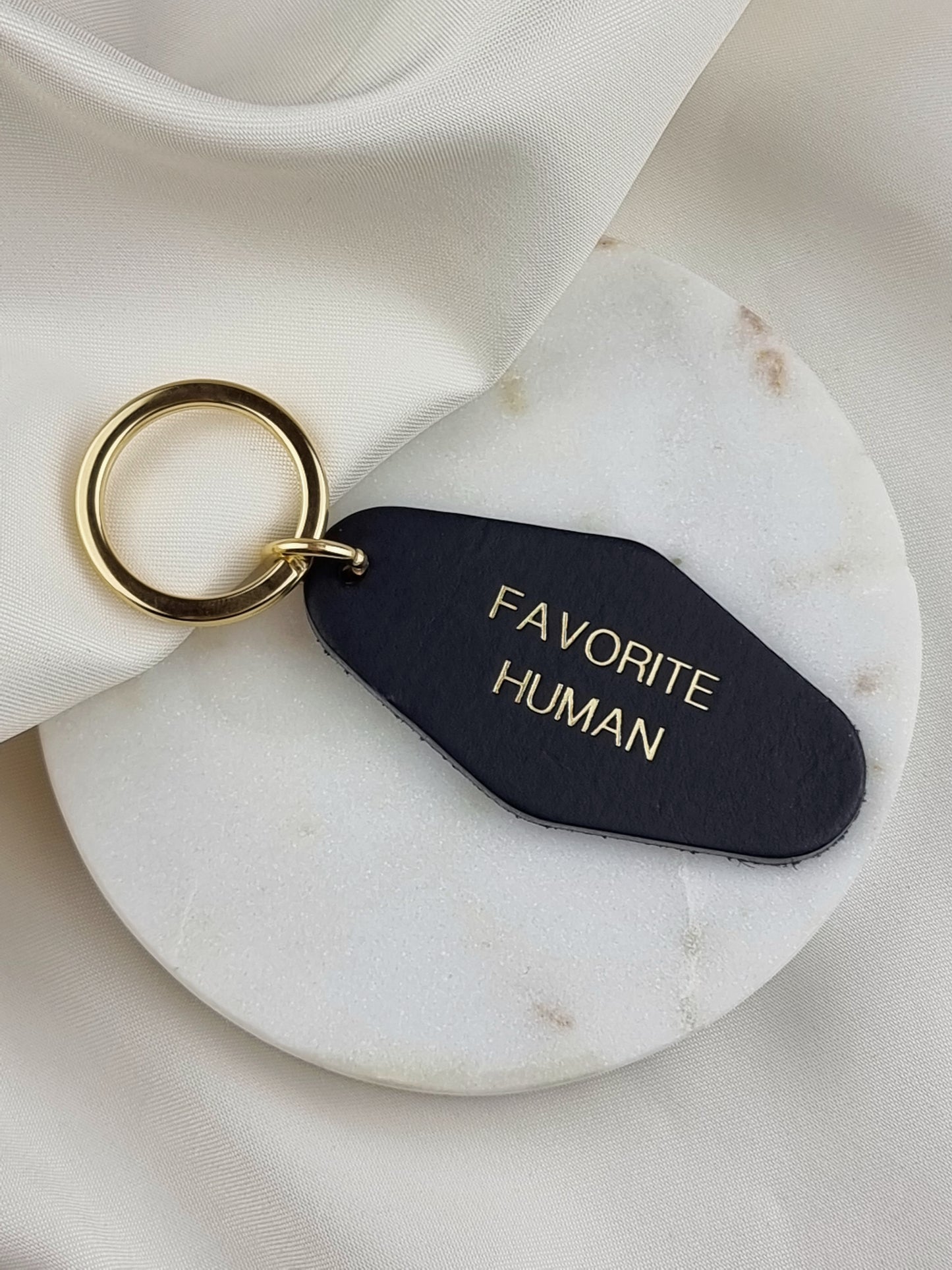 Statement Motel Leather Keychain