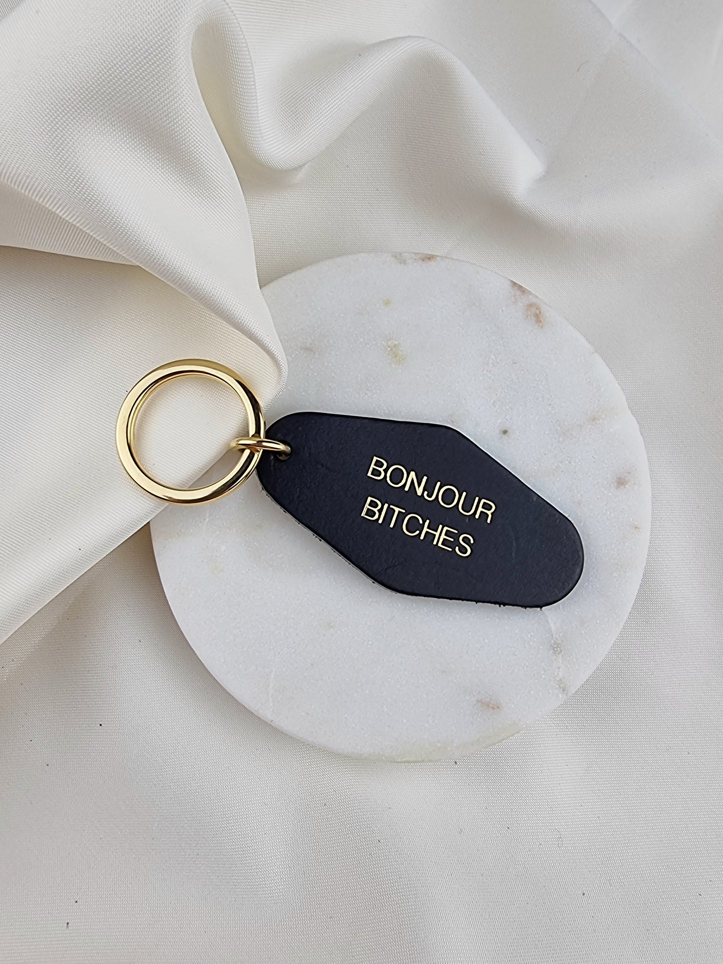 Statement Motel Leather Keychain