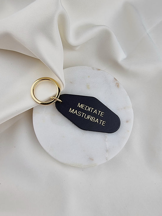 Statement Motel Leather Keychain