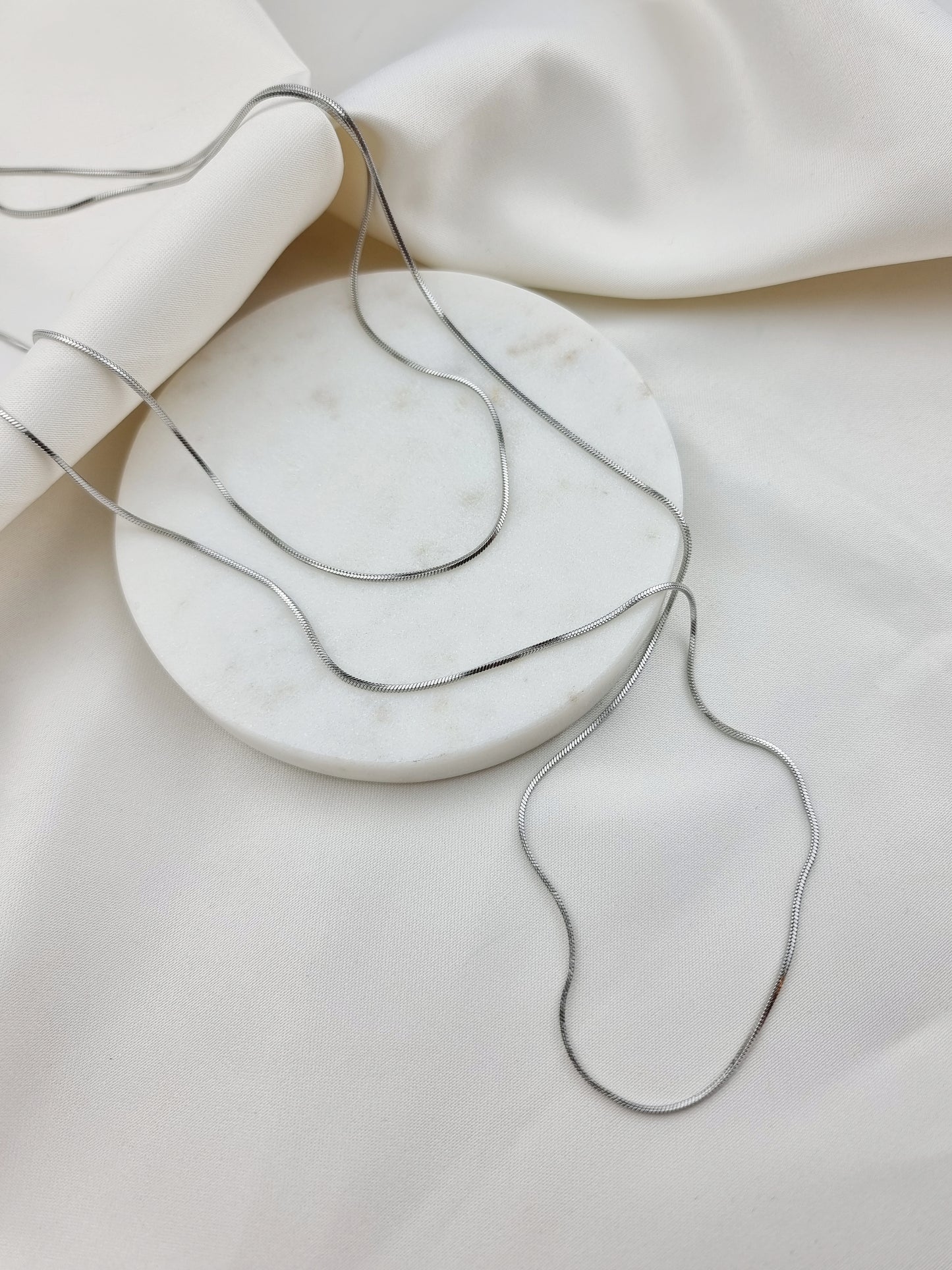 Big Layered Dainty Halskette - Silver - Halskette