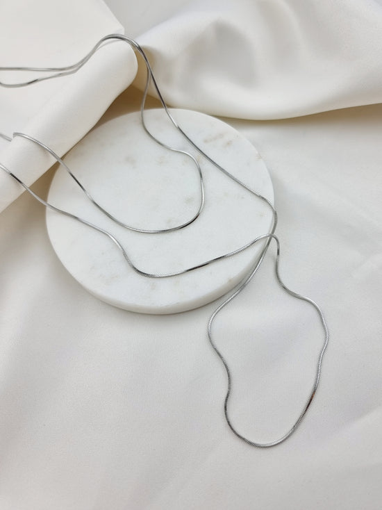 Big Layered Dainty Halskette - Silver - Halskette
