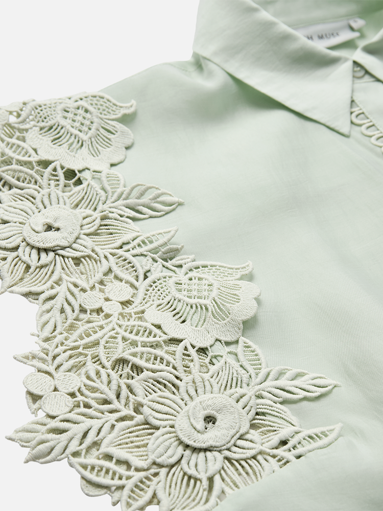 COPENHAGEN MUSE CMMolly Boxy Short Sleeved Shirt Green Tint