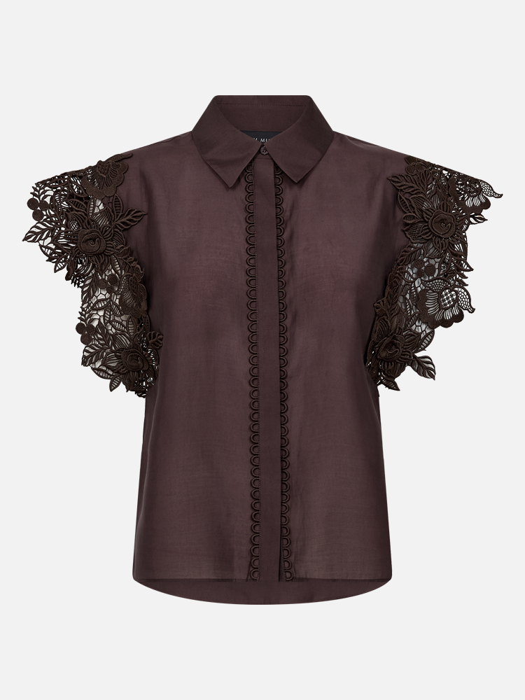 COPENHAGEN MUSE CMMolly Boxy Short Sleeved Shirt Mulch