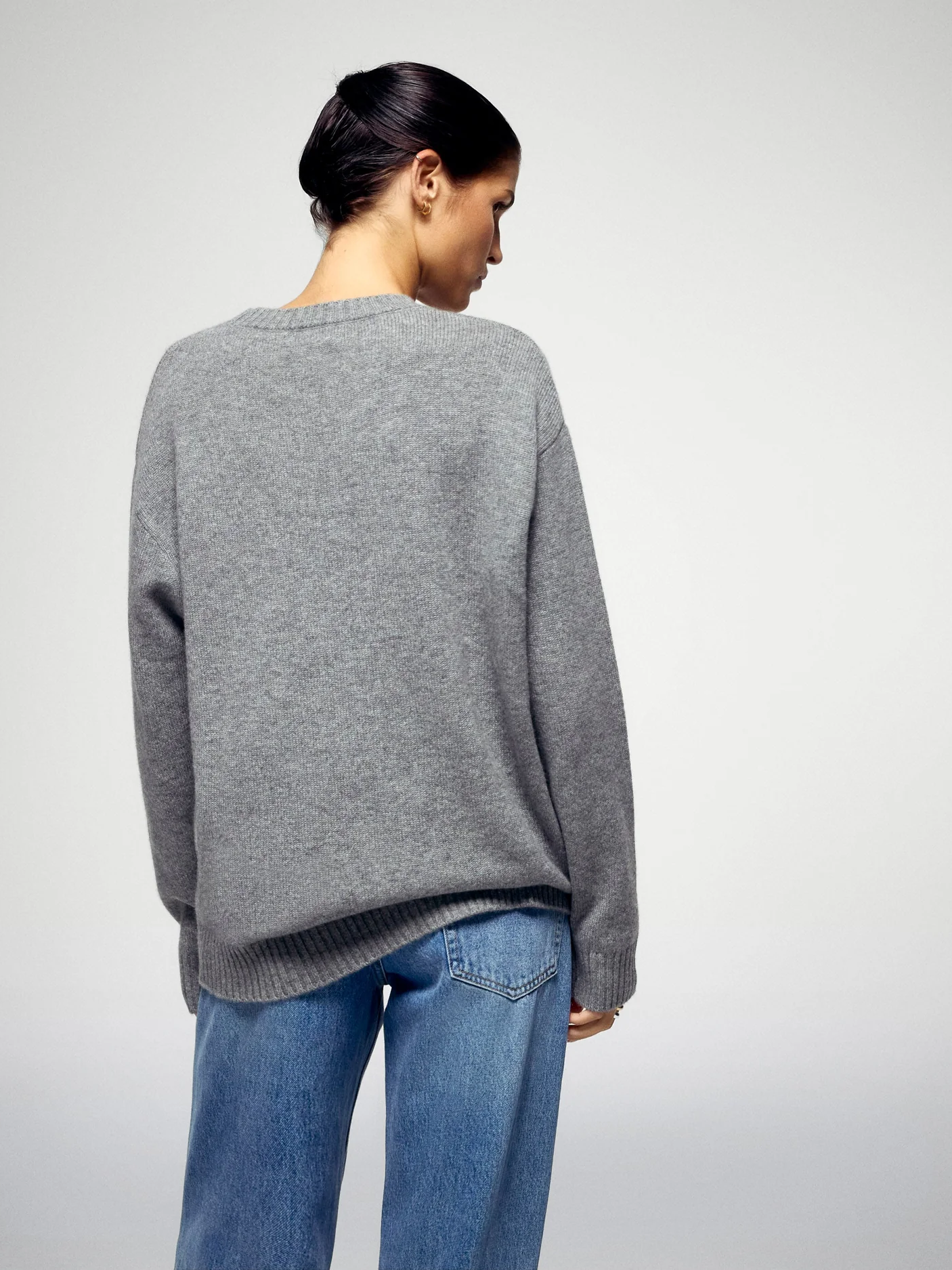 FROM FUTURE Cat Sweater Grey - S - Strick