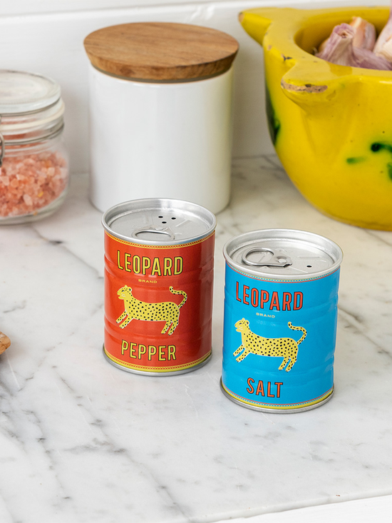 Salt & Pepper Shaker Tin - Leopard - Salz Pfeffer