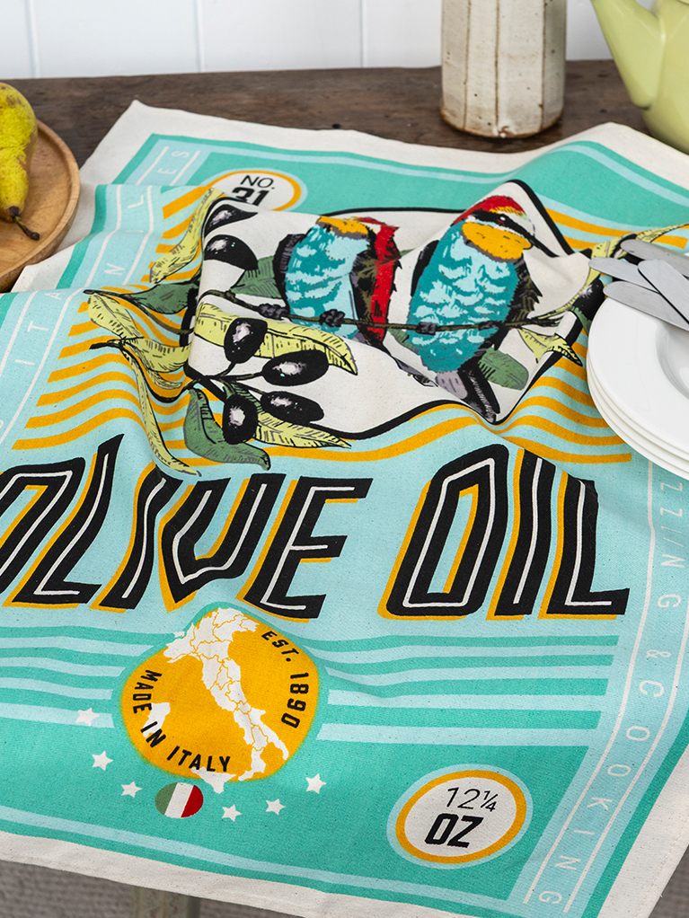 Cotton Tea Towel - Olive Oil - Handtuch