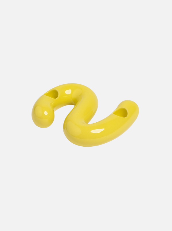 &KLEVERING Scribble Yellow Candle Holder