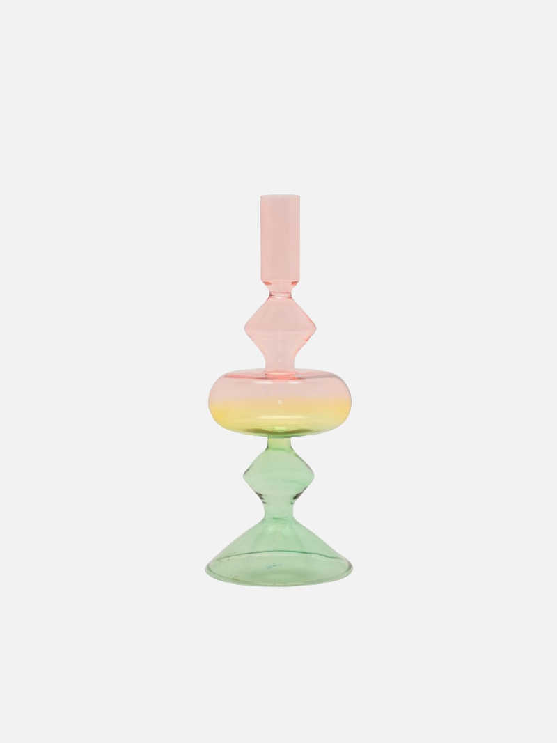 Green Pink Yellow Candle Holder