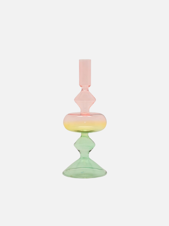 Green Pink Yellow Candle Holder