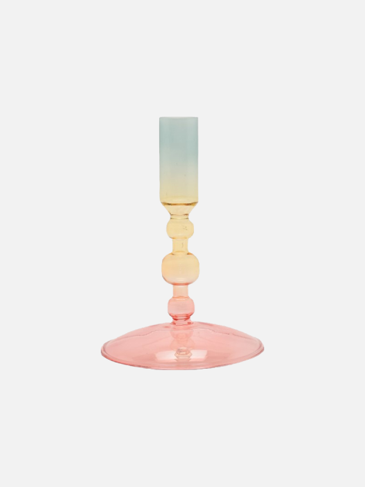 Pink Yellow Turquoise Candle Holder
