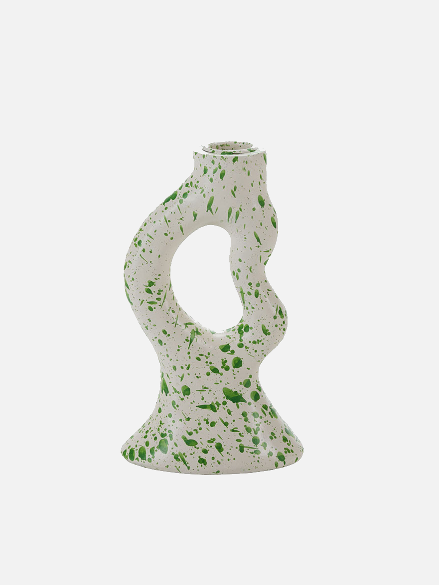 Wavy Speckled Candle Holder