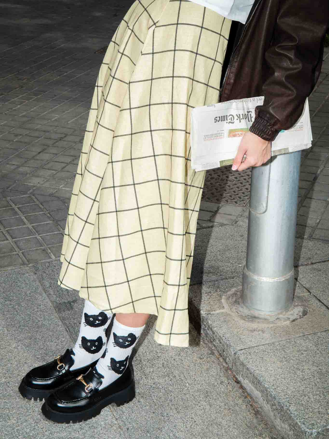 Black Cat Flat Socks