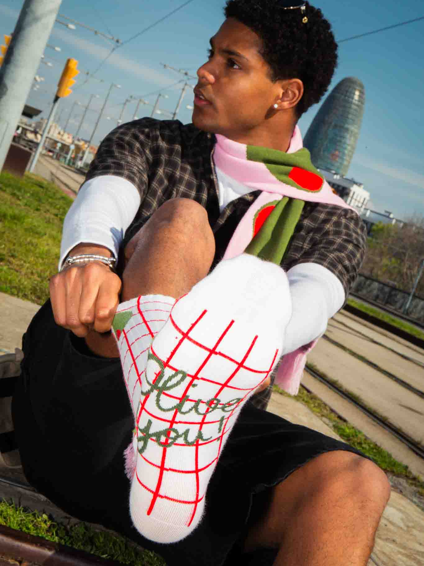 Olive Flat Socks - Socken