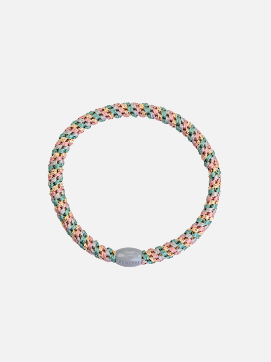 KKNEKKI Hair Tie Slim Mix - Faded Green Pink - Scrunchie