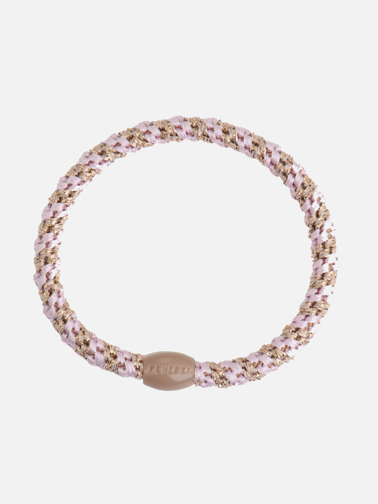 KKNEKKI Hair Tie Slim Mix - Light Pink Beige Glitter - Scrunchie
