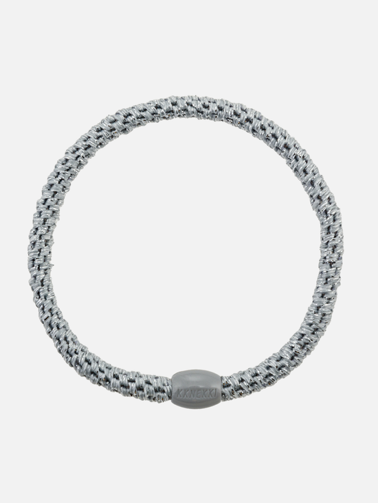 KKNEKKI Hair Tie Slim Plain - Silver Glitter - Scrunchie