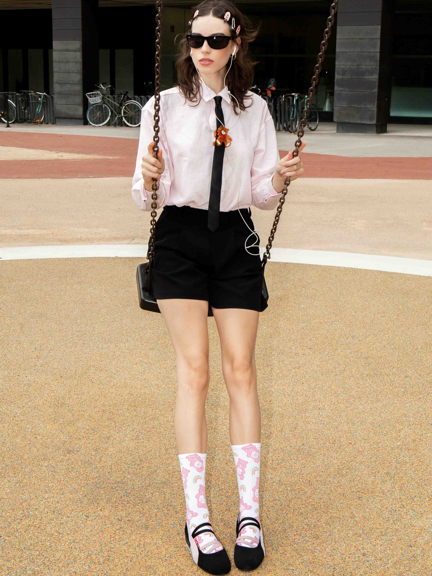 Rainbow Bear Flat Socks