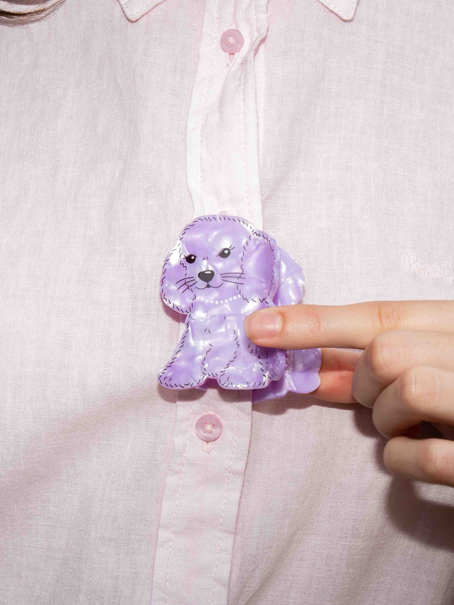 Hair Claw Purple Dog