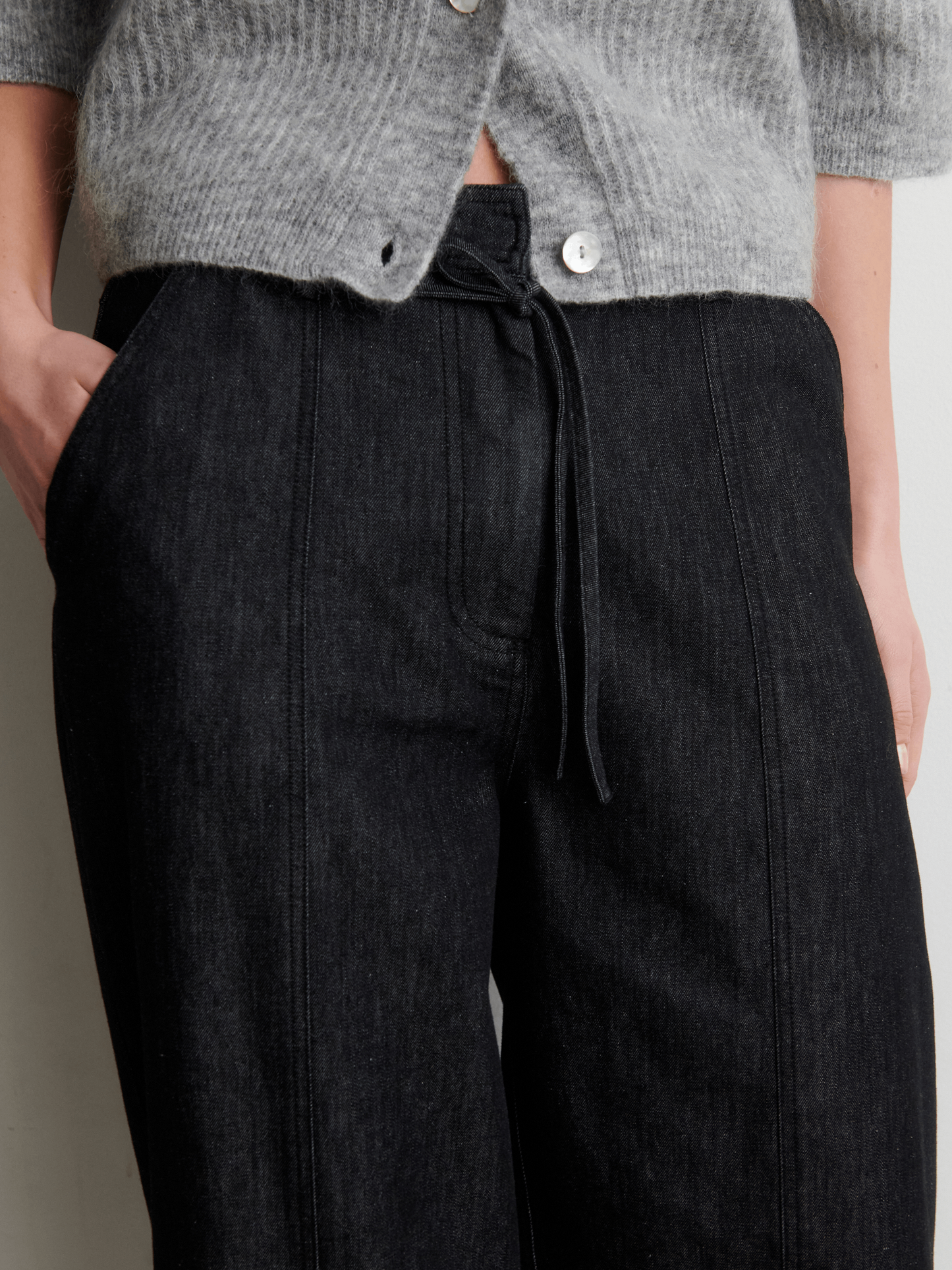 SECOND FEMALE Dera Denim Cargo Trousers