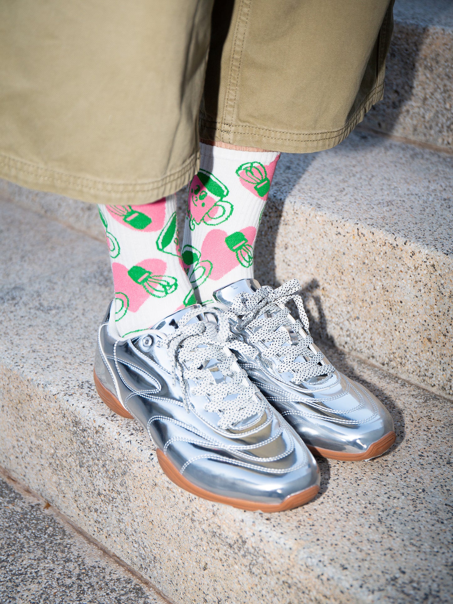 Matcha Love Flat Socks