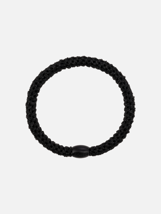 KKNEKKI Hair Tie Slim Plain - Black Glitter - Scrunchie