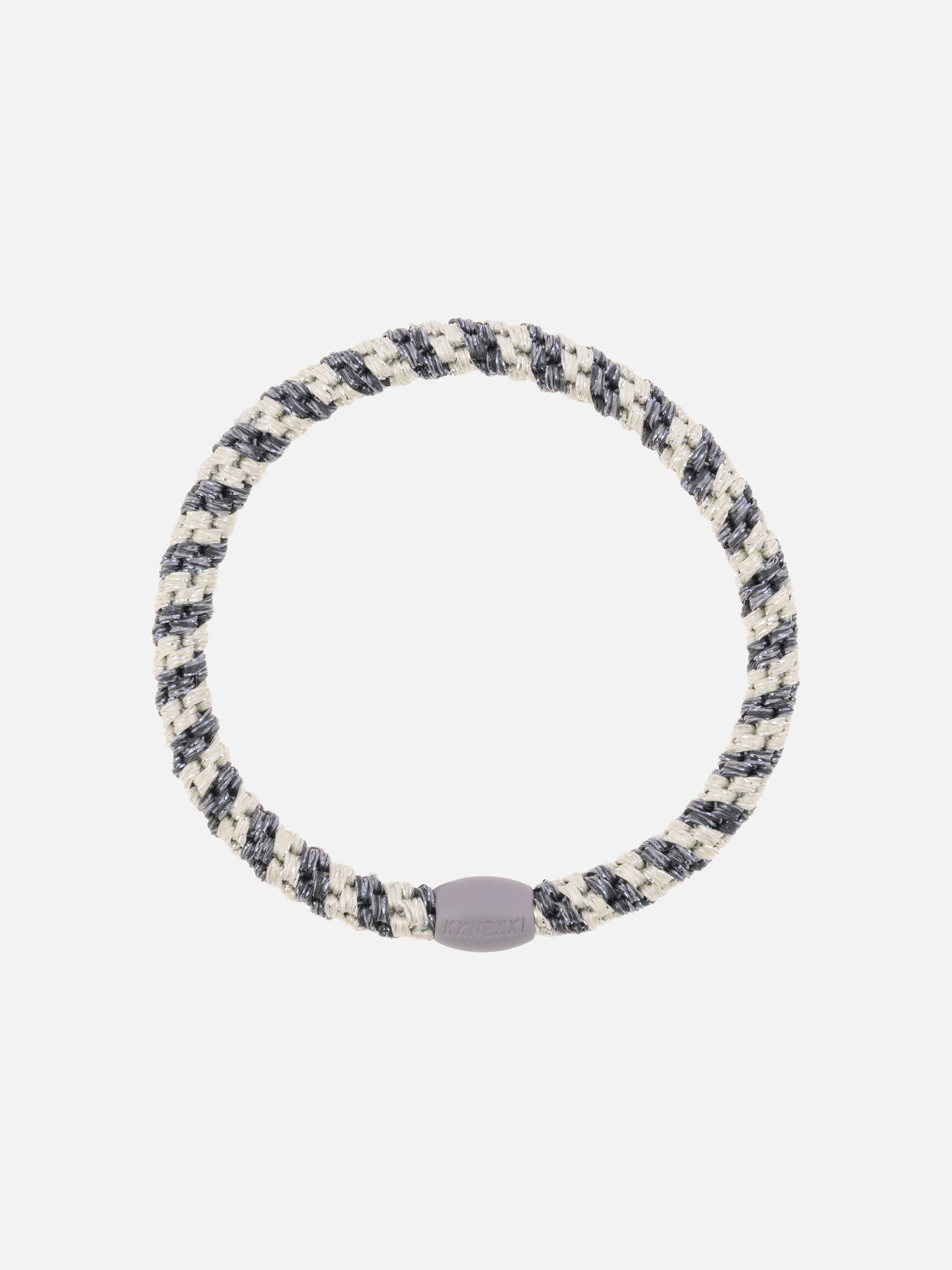 KKNEKKI Hair Tie Slim Mix - Silver Grey Stripe - Scrunchie