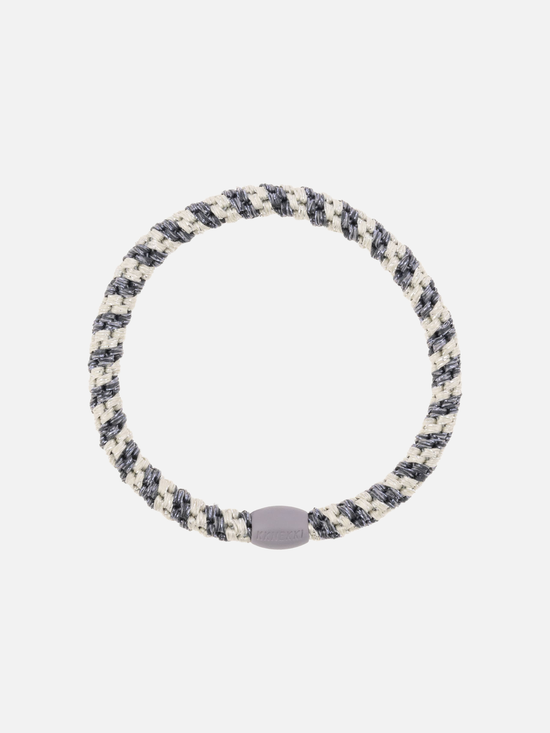 KKNEKKI Hair Tie Slim Mix - Silver Grey Stripe - Scrunchie