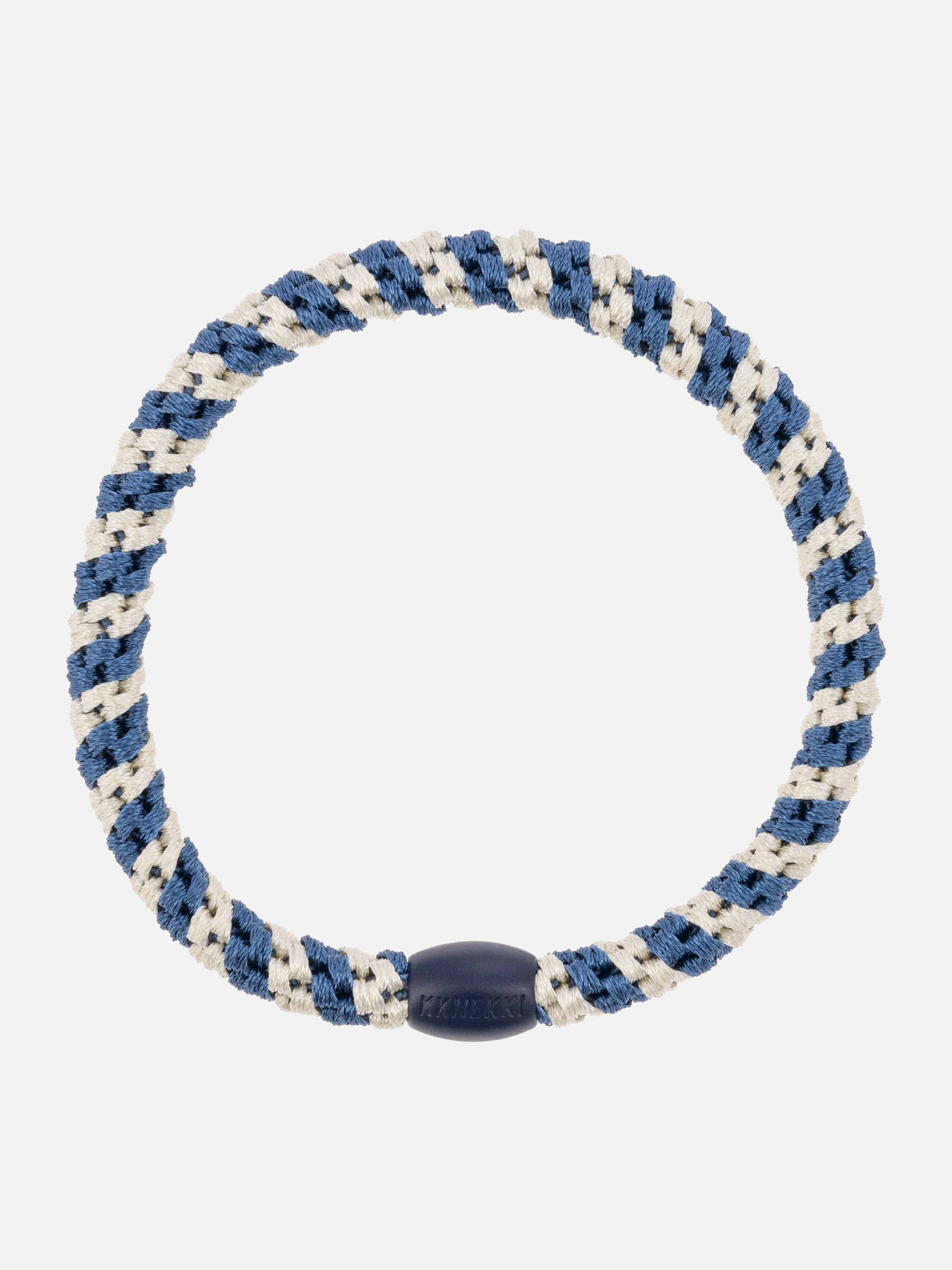 KKNEKKI Hair Tie Slim Mix - Indigo Ivory Stripe - Scrunchie