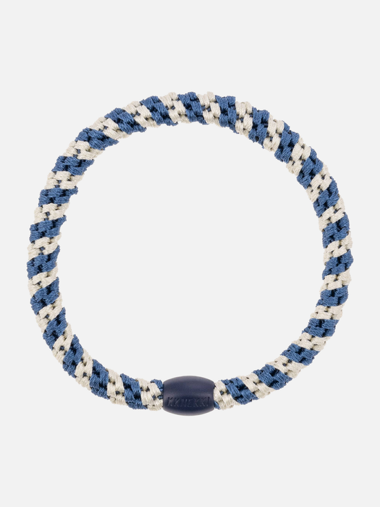KKNEKKI Hair Tie Slim Mix - Indigo Ivory Stripe - Scrunchie