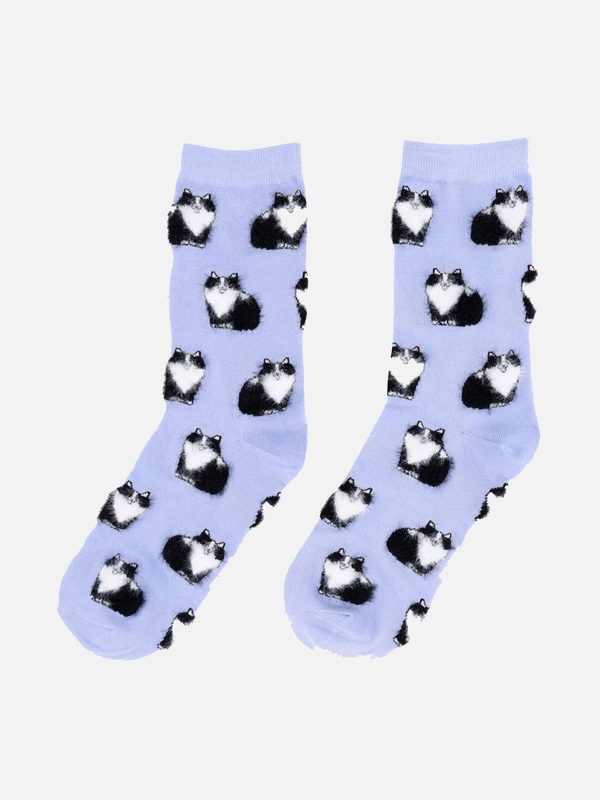 CouCou Suzette Black & White Cat Socks - Socken
