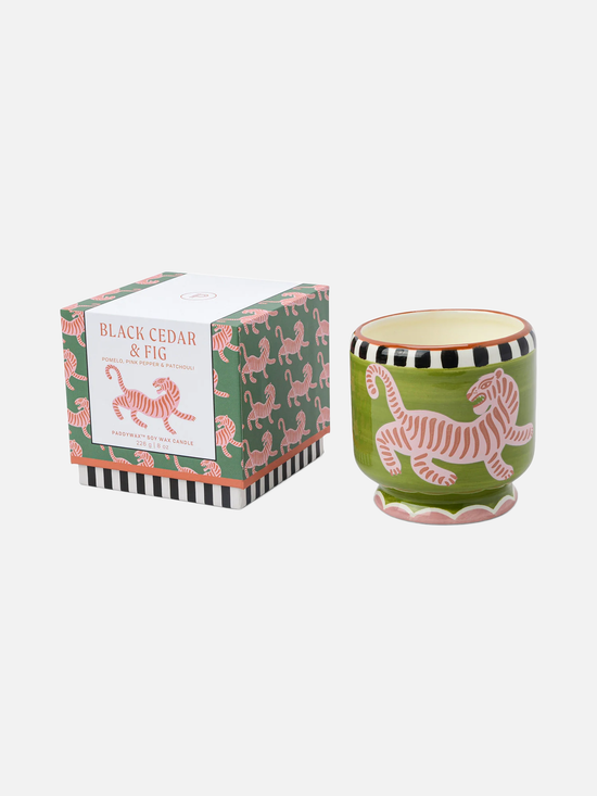 Ceramic Scented Candle - Black Cedar & Fig - Kerze