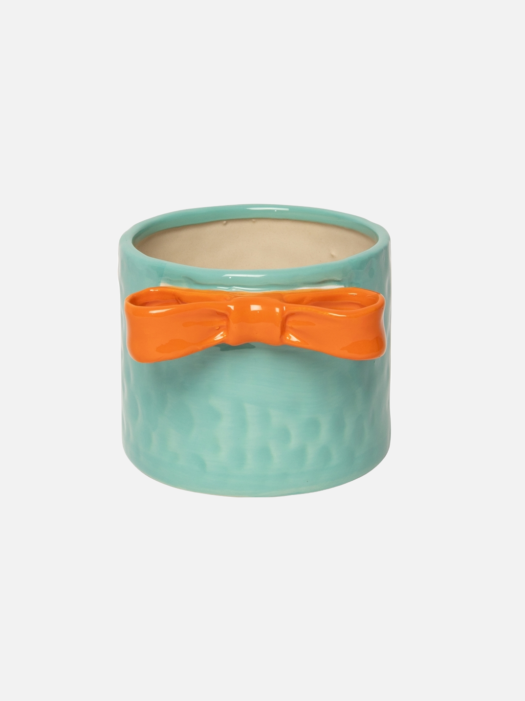 Flower Pot Bow Orange/Turquoise