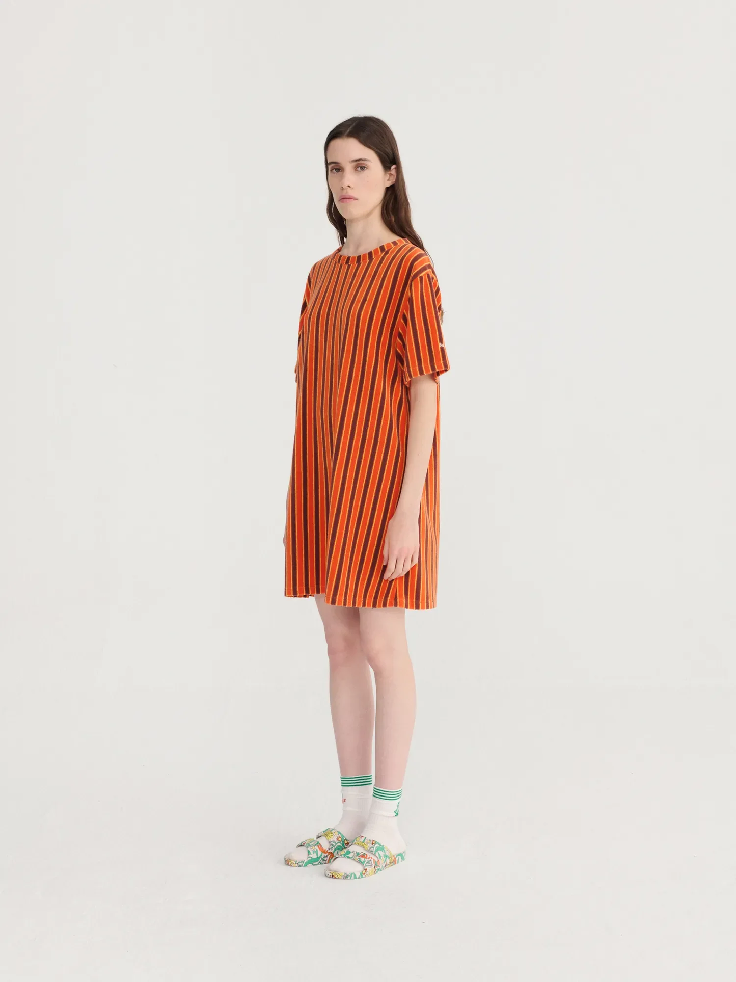 BOBO CHOSES Striped Terry T-Shirt Dress