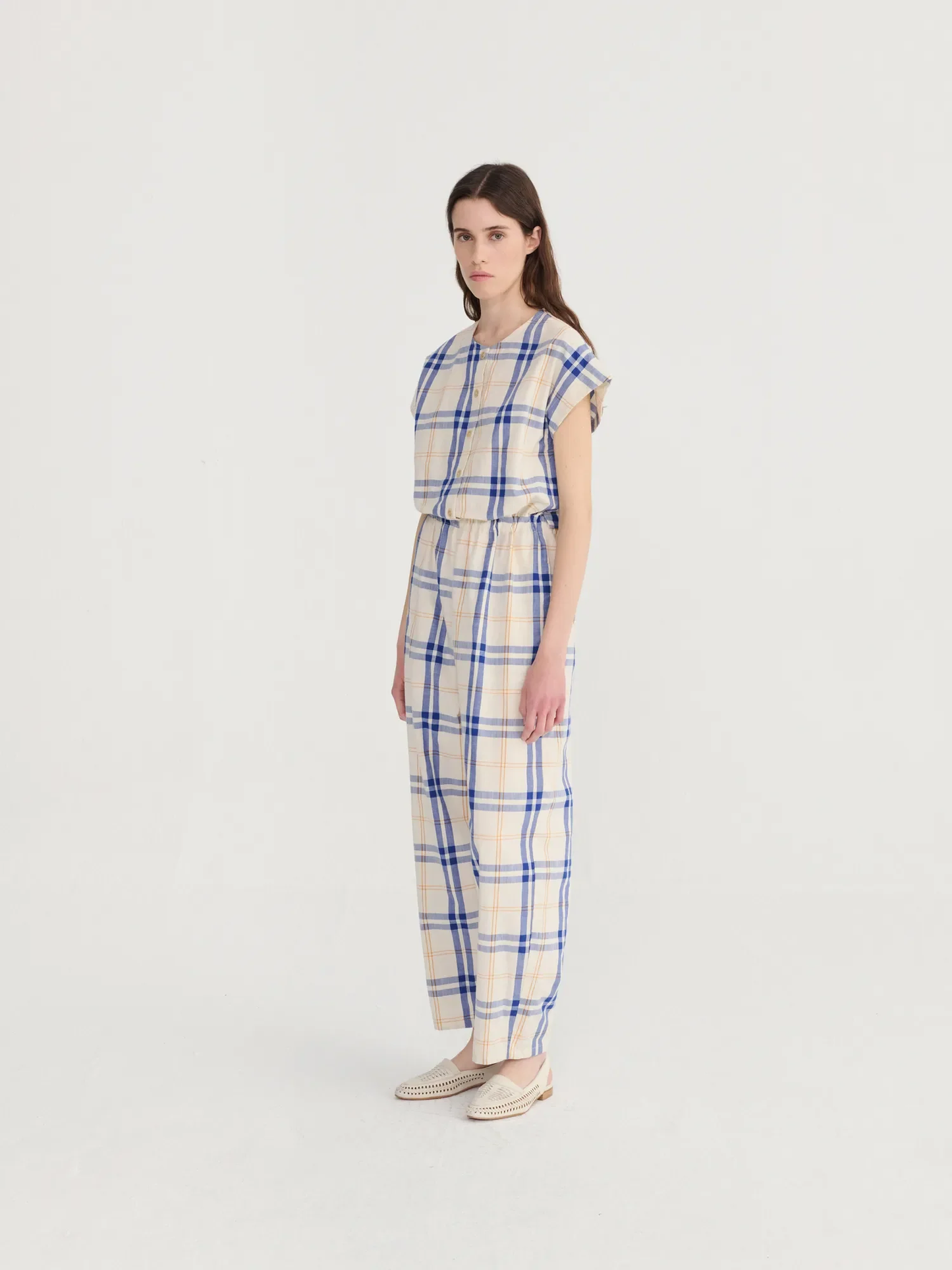 BOBO CHOSES Fun Tartan Relaxed Jumpsuit
