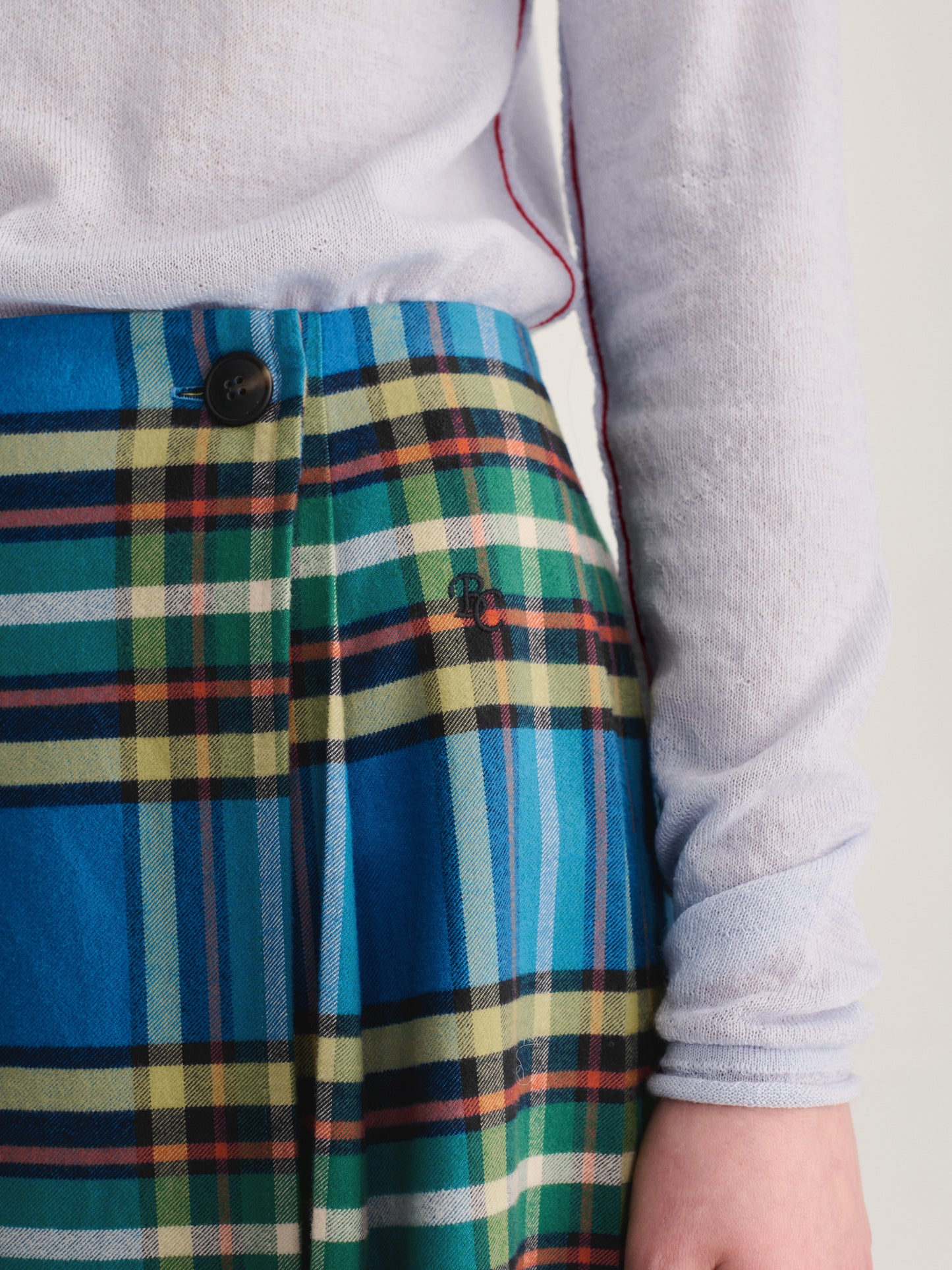 BOBO CHOSES Tartan Flannel Pleated Skirt