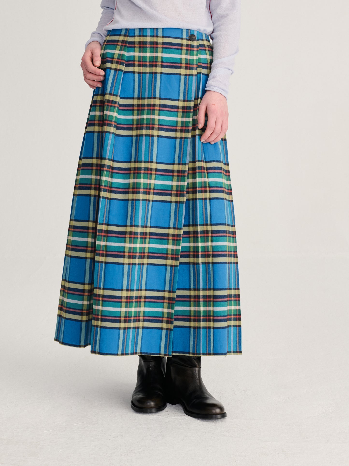 BOBO CHOSES Tartan Flannel Pleated Skirt