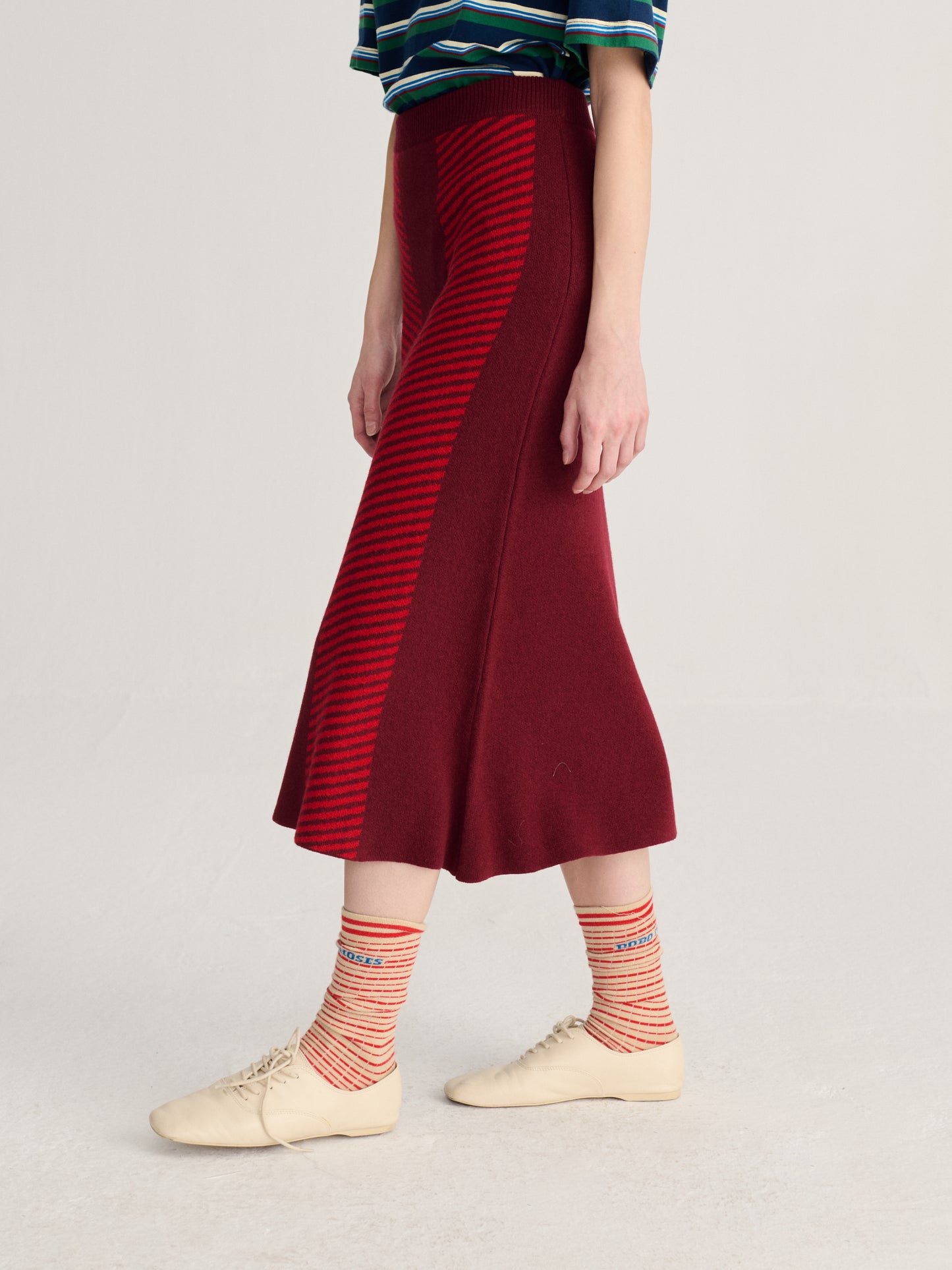 BOBO CHOSES Knit Skirt - Burgundy Red