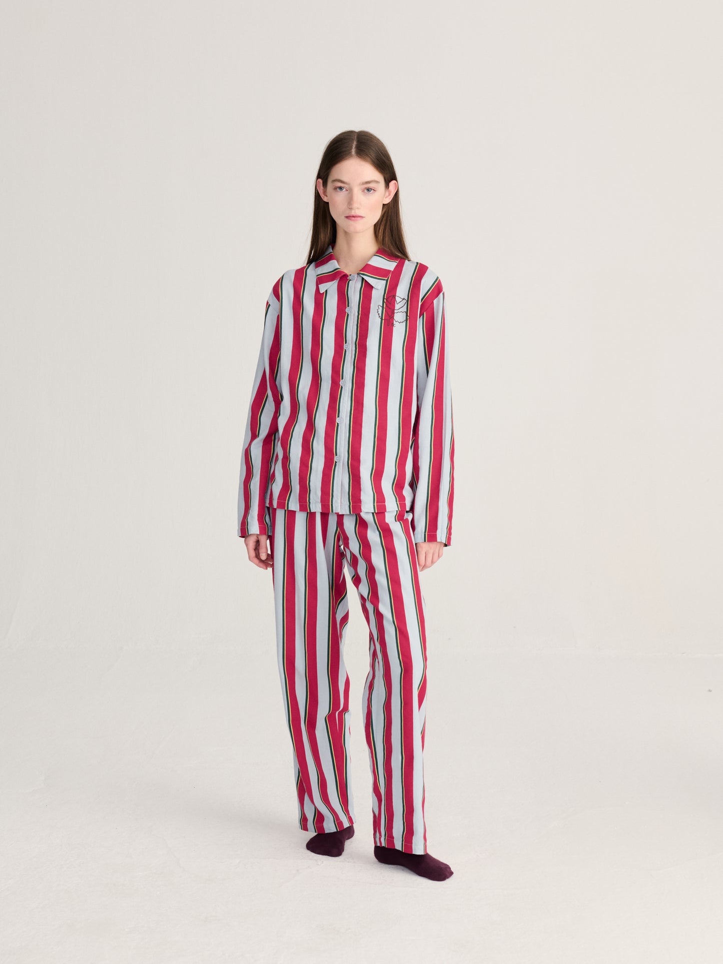 BOBO CHOSES Striped Flannel Sleepwear Set