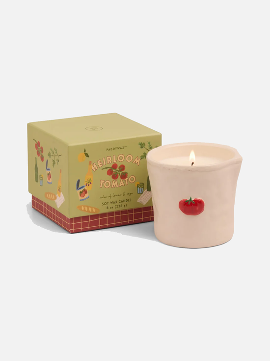 Embossed Ceramic Candle ‐ Heirloom Tomato - Kerze
