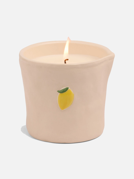Embossed Ceramic Candle ‐ Meyer Lemon - Kerze