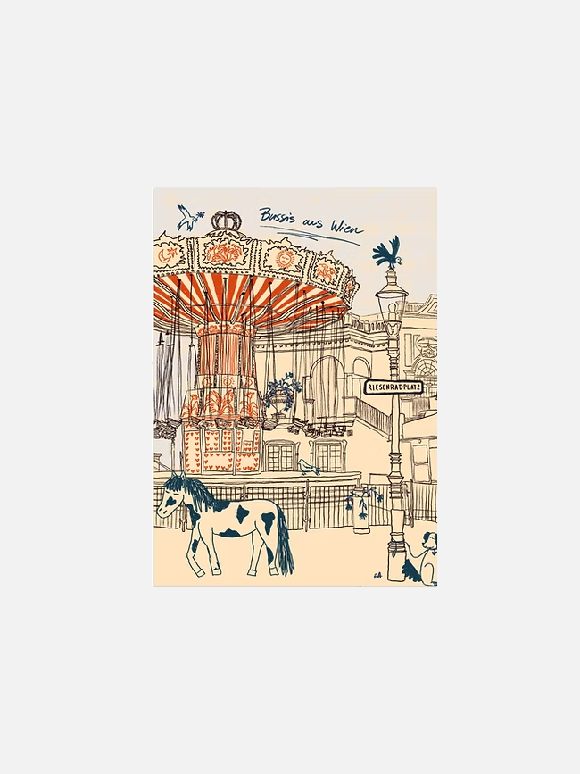 Studio 28 Hand Drawn Postcards - bussi aus Wien II - Karte