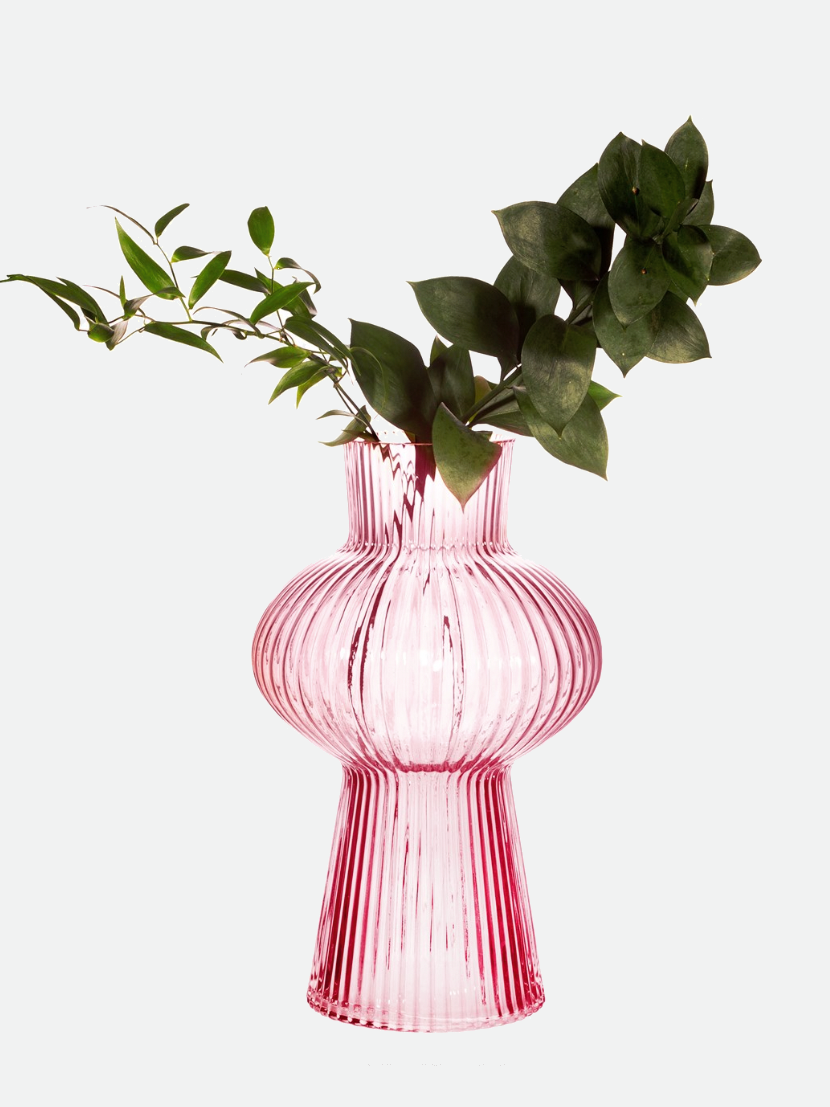 Big Curvy Shaped Glass Vase