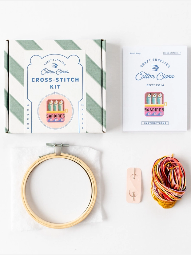 DIY Cross Stitch Kit - Sardines