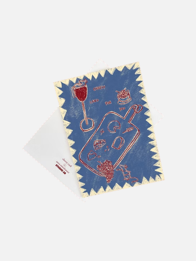 Studio 28 Hand Drawn Postcards - cheesy card - Karte