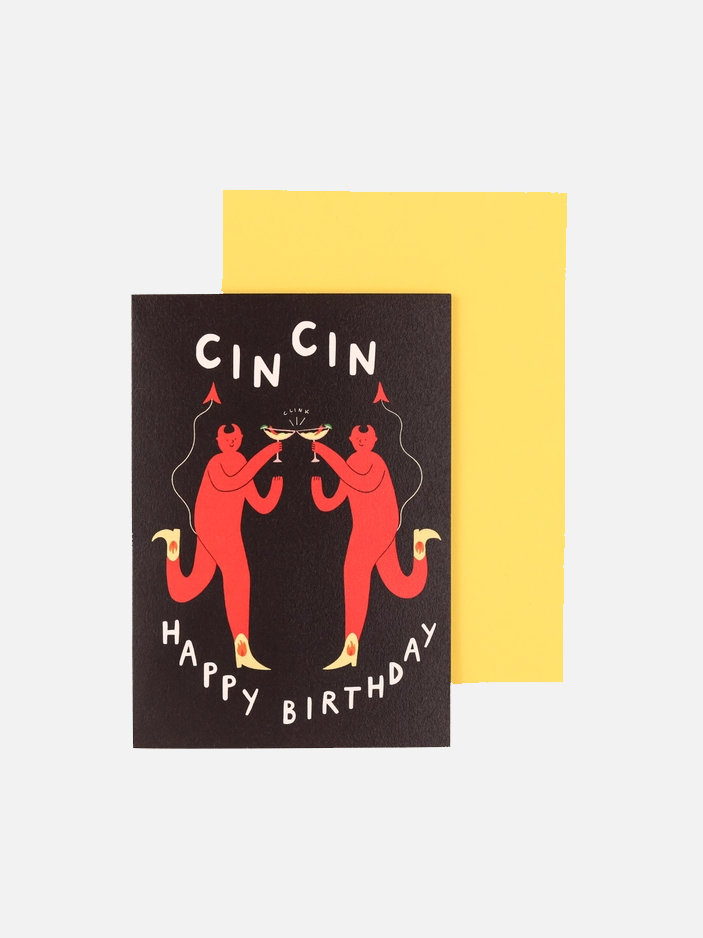 Cin Cin Cocktail Birthday Karte